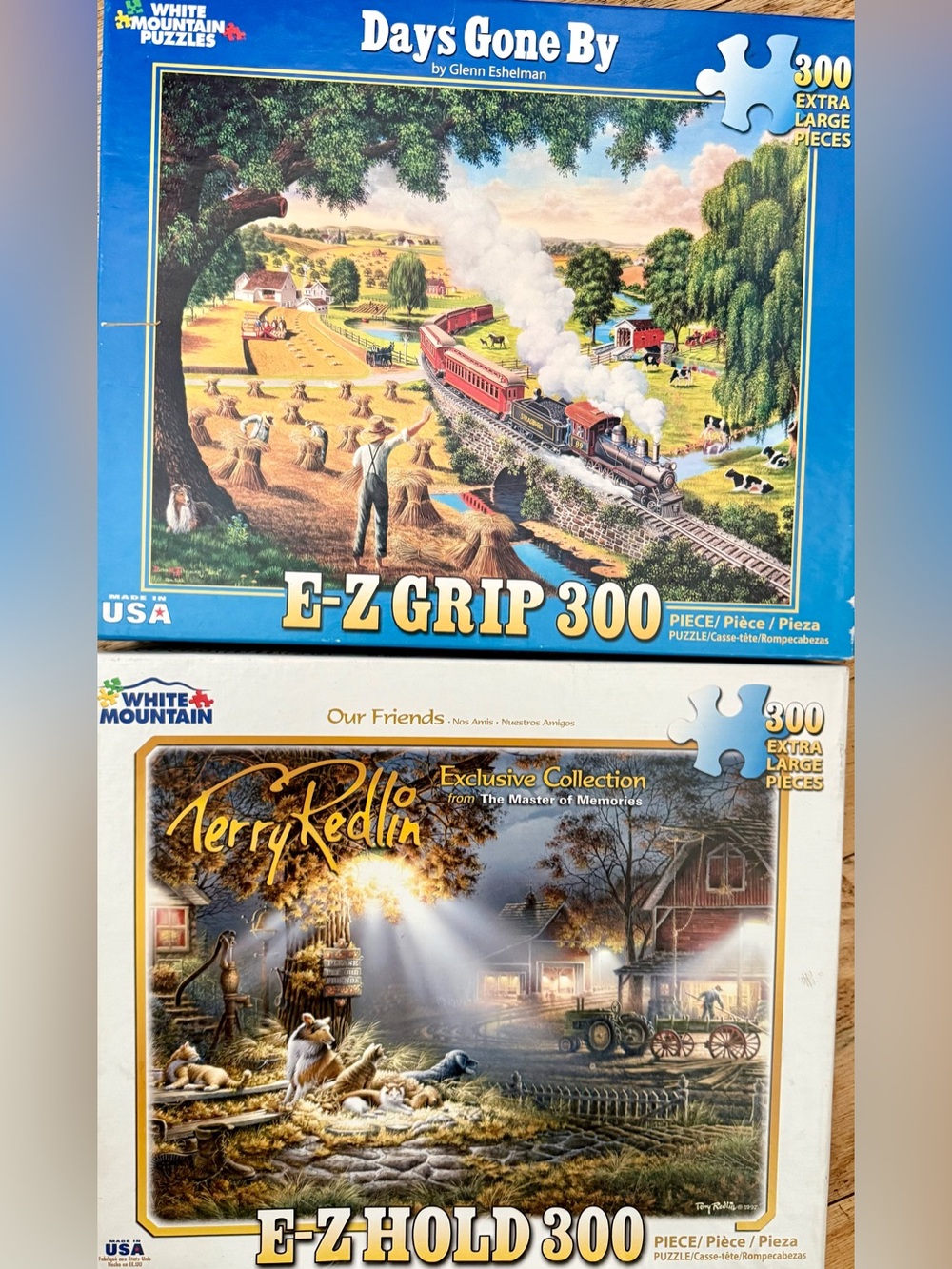 2 White Mountain 300 piece puzzles Our Friends' and ‘Days Gone By”